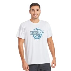life is good 50 UPF active tee short sleeve white mens size S